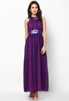 Athena Sleeve Less Purple Maxi Dress
