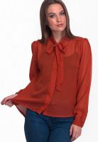 Belle Fille Orange Solid Shirt