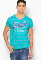 Bossini Green Solid Round Neck T-Shirts