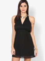 Calgari Black Colored Solid Shift Dress