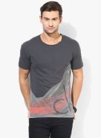 Calvin Klein Jeans Dark Grey Printed Round Neck T-Shirt
