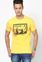 Canary London Yellow Printed Round Neck T-Shirts