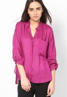 Chemistry Magenta Solid Long Sleeves Shirt