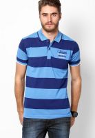 Cherokee Blue Striped Polo T-Shirts