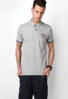 Cherokee Grey Melange Solid Polo T-Shirts