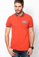 Cherokee Orange Solid Polo T-Shirts