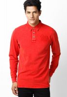 Cherokee Red Solid Polo T-Shirts