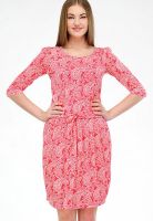 Color Cocktail Red Colored Printed Shift Dress