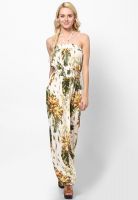 Dorothy Perkins Green Colored Printed Maxi Dress