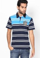 Duke Aqua Blue Striped Polo T-Shirts