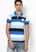 Duke Aqua Blue Striped Polo T-Shirts
