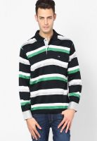 Duke Black Striped Polo T-Shirts