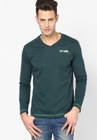 Duke Green Printed V Neck T-Shirts