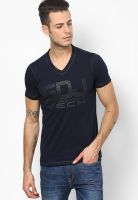 Duke Navy Blue V Neck T-Shirt (Smart Fit)