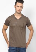 Duke Olive V Neck T-Shirt (Smart Fit)