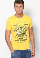 Duke Yellow Printed Round Neck T-Shirts