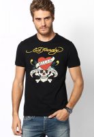 Ed Hardy Black Round Neck T-Shirts