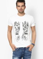 Ed Hardy White Round Neck T-Shirt