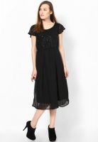 Elle Black Colored Embellished Maxi Dress