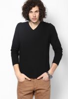 FREECULTR Black Solid V Neck T-Shirt