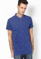 FREECULTR Navy Blue Printed Polo T-Shirt