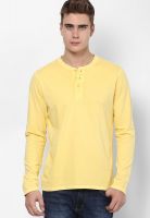 FREECULTR Yellow Henley T Shirt