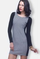 Faballey Black Colored Printed Bodycon Dress