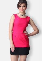 Faballey Pink Colored Solid Bodycon Dress