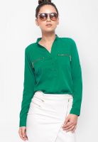 Faballey Solid Green Shirt