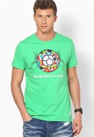 Fifa Green Solid Round Neck T-Shirt