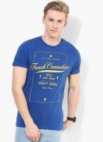 French Connection Blue Printed Round Neck T-Shirt