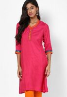 G Fuchsia Solid Kurta