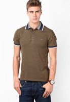 Gas Olive Solid Polo T-Shirts