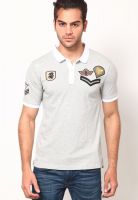 Giordano Grey Solid Polo T-Shirts