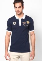 Giordano Navy Blue Solid Polo T-Shirts