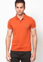 Giordano Orange Solid Polo T-Shirts
