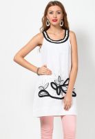 Gipsy White Colored Embroidered Shift Dress