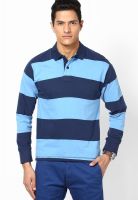 Globus Blue Striped Polo T-Shirts