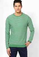 Globus Green Striped Round Neck T-Shirts