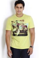 Globus Yellow Printed Round Neck T-Shirt