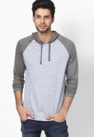 Hanburry Grey Solid Round Neck T-Shirts
