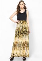 Harpa Yellow Colored Printed Maxi Dress