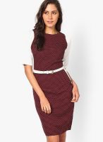 I Know Brown Colored Printed Bodycon Dress