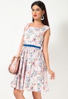I Know Pink Colored Printed Skater Dress