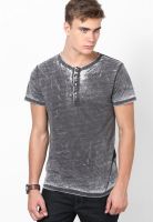 Incult Grey Solid Henley T-Shirt