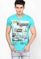 Jack & Jones Aqua Blue Crew Neck T Shirt