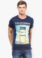 Jack & Jones Blue Graphic Round Neck T-Shirt