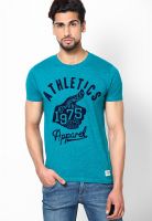 Jack & Jones Blue Graphic Round Neck T-Shirts