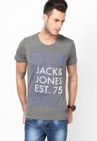 Jack & Jones Grey Round Neck T Shirt