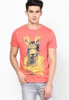 Jack & Jones Peach Crew Neck T Shirt